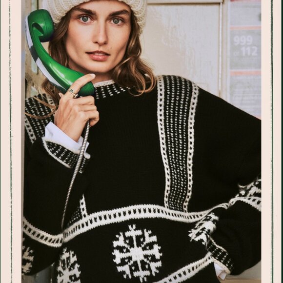 NWT Banana Republic Fair Isle Crew-neck Sweater 2025 HOLIDAY Collection Preview - Picture 2 of 9